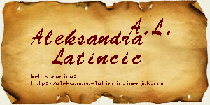 Aleksandra Latinčić vizit kartica